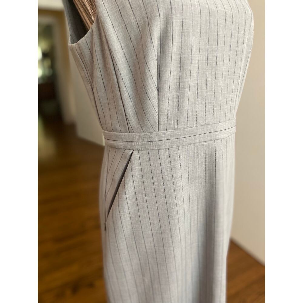 Ann Taylor gray pinstripe sleeveless business dress - Picture 3 of 12